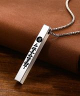 SHEMEDIY™ Scannable Spotify Code Necklace 3D Engraved Vertical Bar Necklace - SHEMEDIY